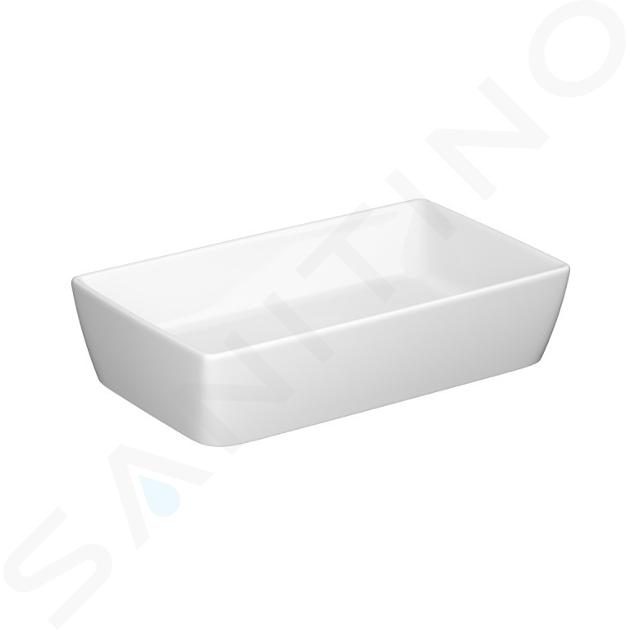 Cersanit City - Lavabo sobre encimera, 60x36 cm, sin rebosadero, blanco K35-047