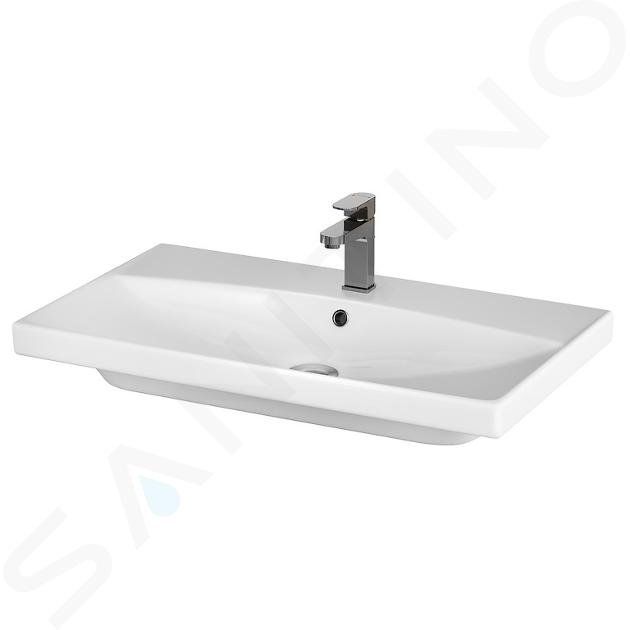 Cersanit City - Lavabo 81x46 cm, con rebosadero, orificio para grifo, blanco K35-061