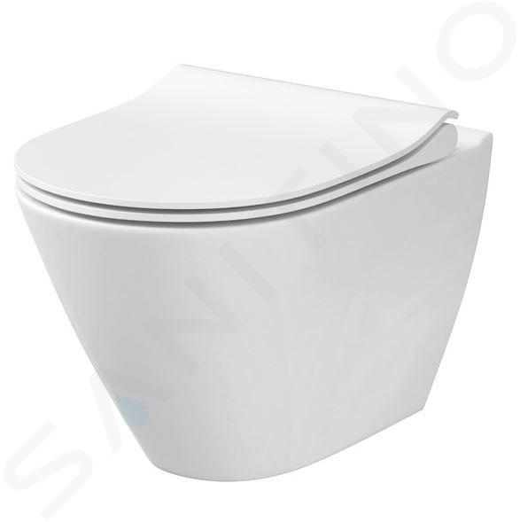 Cersanit City - WC sospeso con copriwater SoftClose, CleanOn, bianco K701-104