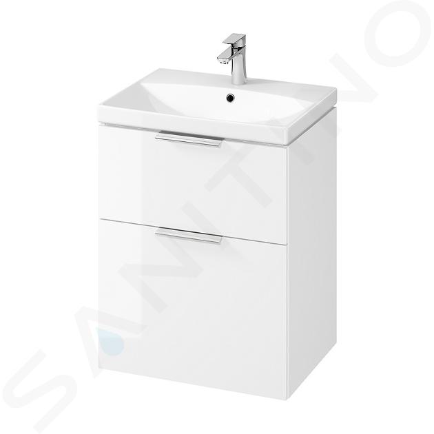 Cersanit City - Meuble avec lavabo, 74x59x45 cm, 2 tiroirs, blanc S801-422