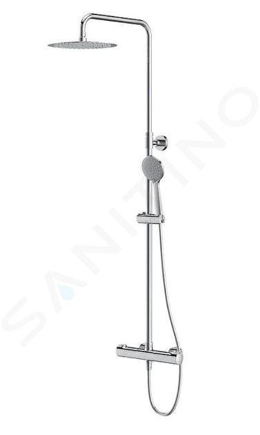 Cersanit City - Set de douche avec thermostat, diamètre 25 cm, 3 jet, chrome S951-340