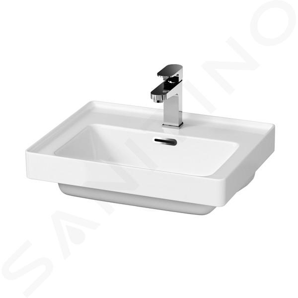 Cersanit Crea - Lavabo 51x40 cm, con rebosadero, orificio para grifo, blanco K114-005