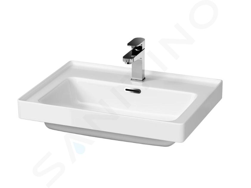 Cersanit Crea - Lavabo 60x45 cm, con rebosadero, orificio para grifo, blanco K114-006