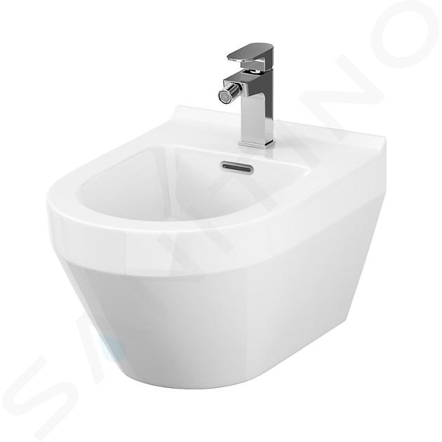 Cersanit Crea - Bidet sospeso, con foro per miscelatore, bianco K114-009