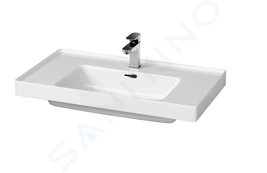 Cersanit Crea - Lavabo 81x46 cm, con rebosadero, orificio para grifo, blanco K114-017