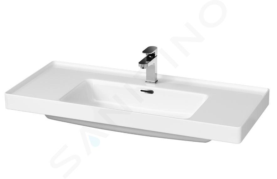 Cersanit Crea - Lavabo 101x46 cm, con rebosadero, orificio para grifo, blanco K114-018