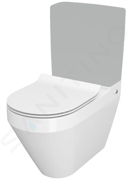 Cersanit Crea - Vaso WC monoblocco con copriwater SoftClose, scarico Vario, CleanOn, bianco K114-023