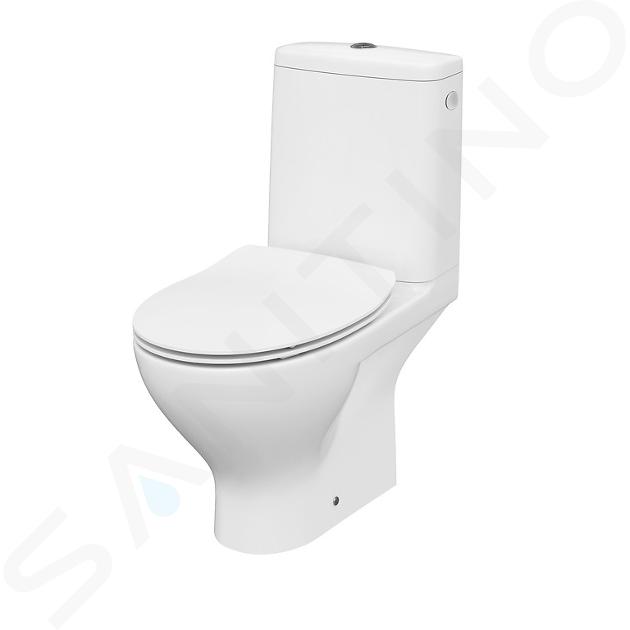 Cersanit Moduo - WC kombi s doskou SoftClose, zadný odpad, bočné napúšťanie, CleanOn, biela K116-001