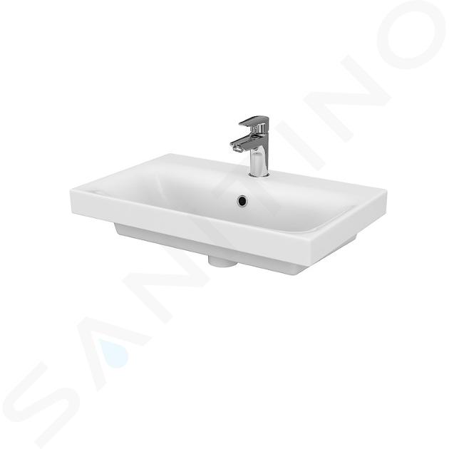 Cersanit Moduo - Lavabo 60x38cm cm, con rebosadero, orificio para grifo, blanco K116-010