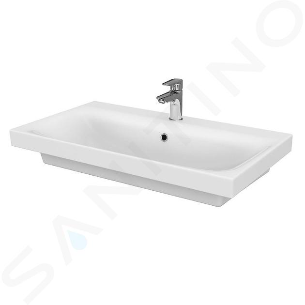 Cersanit Moduo - Lavabo 80x45 cm, con rebosadero, orificio para grifo, blanco K116-013