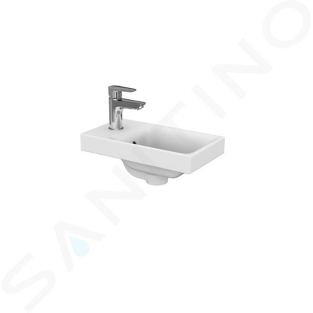 Cersanit Moduo - Lavamani 40 cm, con troppopieno e foro per miscelatore, bianco K116-016