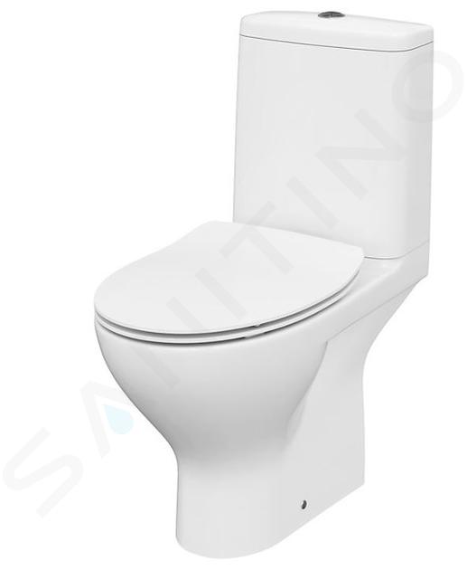 Cersanit Moduo - WC monoblocco con copriwater SoftClose, scarico Vario, ingresso inferiore, CleanOn, bianco K116-032