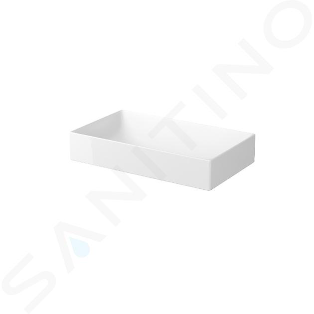 Cersanit Inverto - Lavabo 60x35 cm, senza troppopieno, senza foro per miscelatore, bianco K671-008