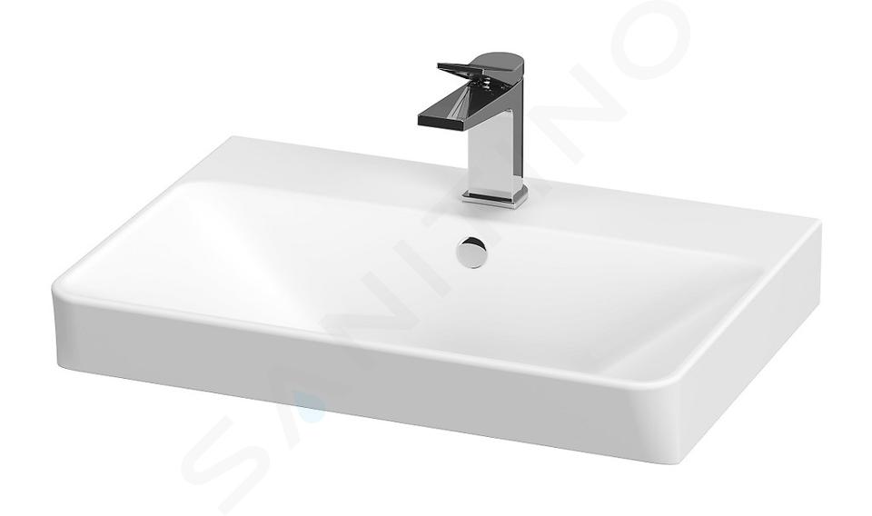 Cersanit Mille - Lavabo, 56x41 cm, con troppopieno e foro per miscelatore, bianco K675-001