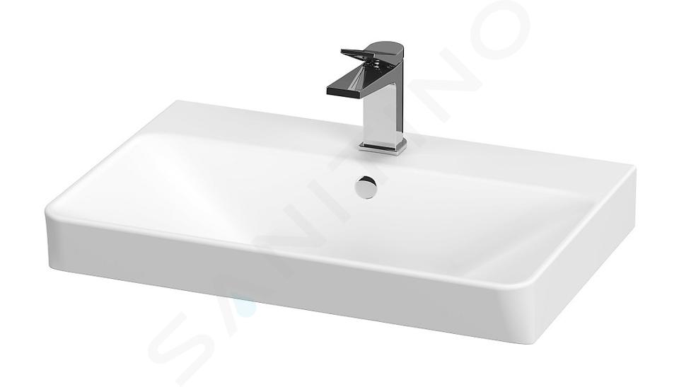 Cersanit Mille - Lavabo 60x41 cm, con rebosadero, orificio para grifo, blanco K675-002