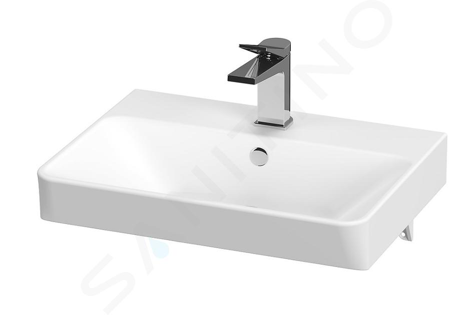 Cersanit Mille - Lavabo 51x38 cm, con rebosadero, orificio para grifo, blanco K675-004