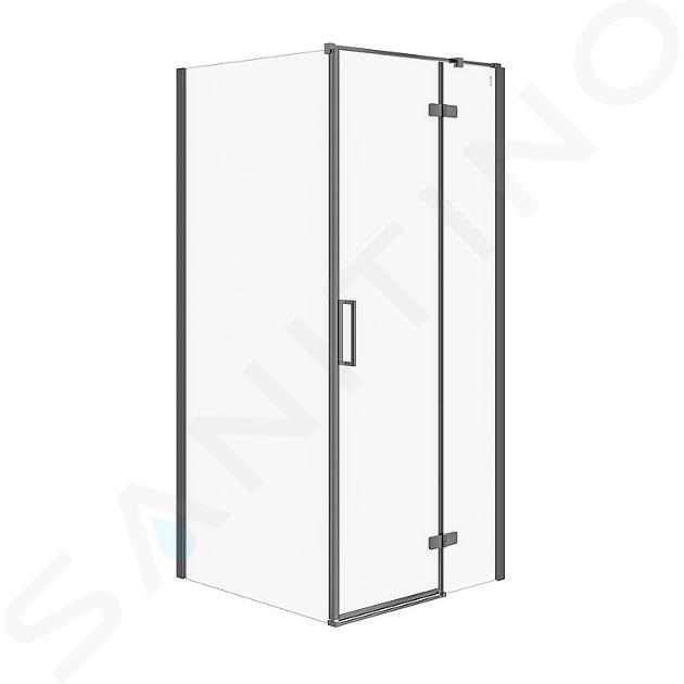 Cersanit Jota - Cabine de douche 90x90 cm, droite, noir/verre clair S160-004