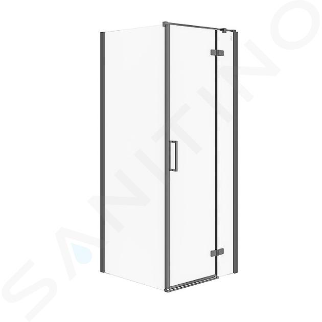 Cersanit Jota - Box doccia 80x80 cm, dx, nero/vetro trasparente S160-008