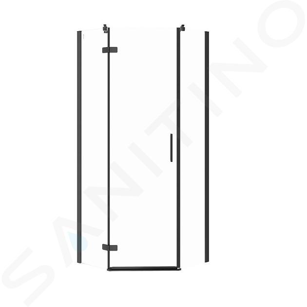 Cersanit Jota - Box doccia 80x80 cm, sx, nero/vetro trasparente S160-012