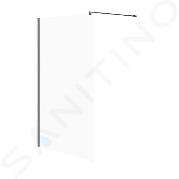 Cersanit Mille - Parete doccia Walk-In, 120x200 cm, nero/vetro trasparente S161-004