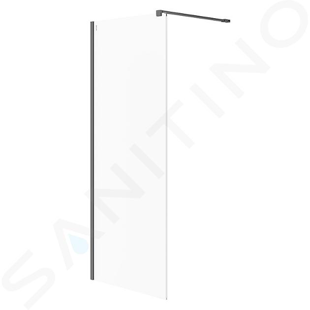 Cersanit Mille - Ściana prysznicowa Walk-In 80x200 cm, czarny/szkło przezroczyste S161-007