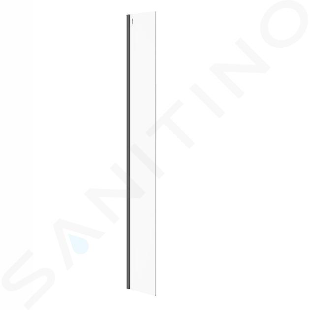 Cersanit Mille - Parete laterale fissa per Walk-In, 30x200 cm, nero/vetro trasparente S161-015