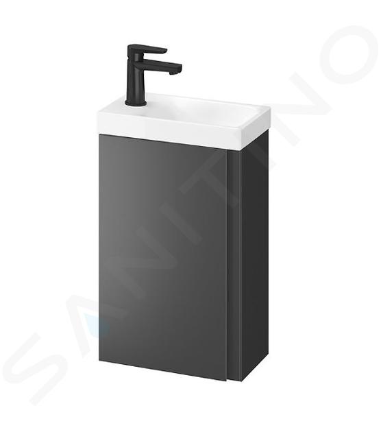 Cersanit Moduo - Mueble para lavabo, 59x39x22 cm, 1 puerta, bisagras izq./dcha, antracita S590-078