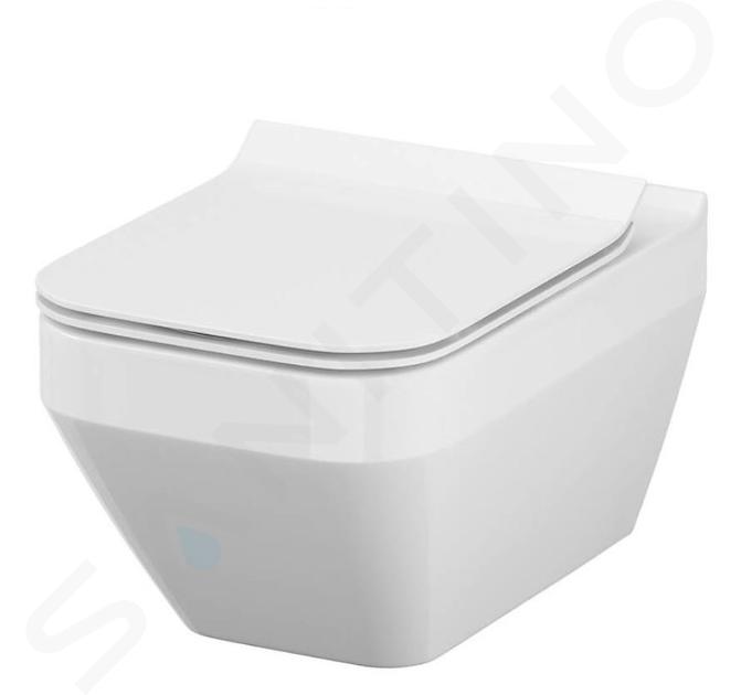 Cersanit Crea - Hangend toilet met SoftClose zitting, CleanOn, wit S701-213