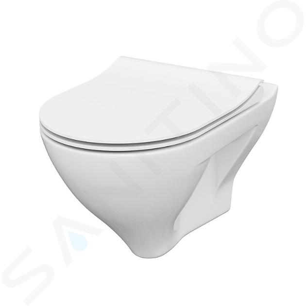 Cersanit Mille - Wand-WC mit SoftClose-Sitz, CleanOn, weiß S701-453