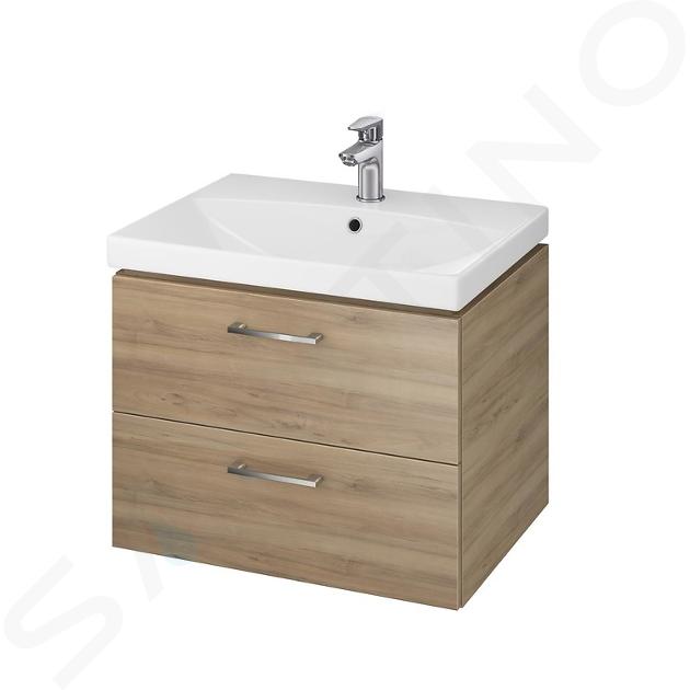 Cersanit Lara - Meuble avec lavabo, 45x59x45 cm, 2 tiroirs, noyer S801-143-DSM