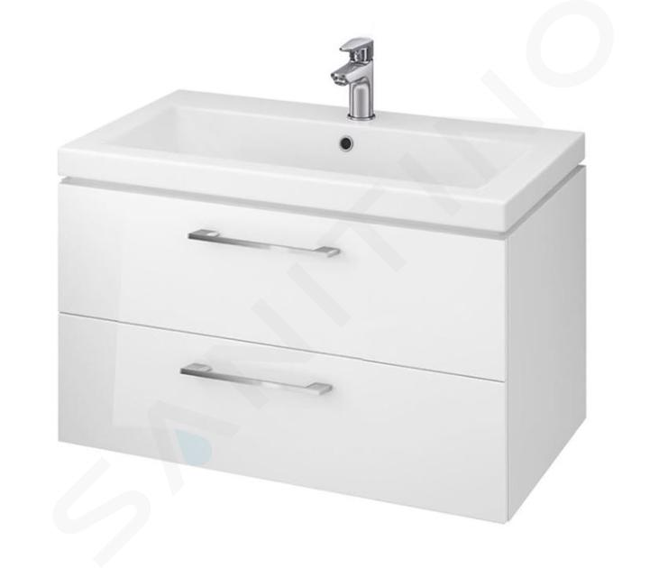 Cersanit Lara - Mobiletto con lavabo, 45x79x45 cm, 2 cassetti, bianco S801-149-DSM