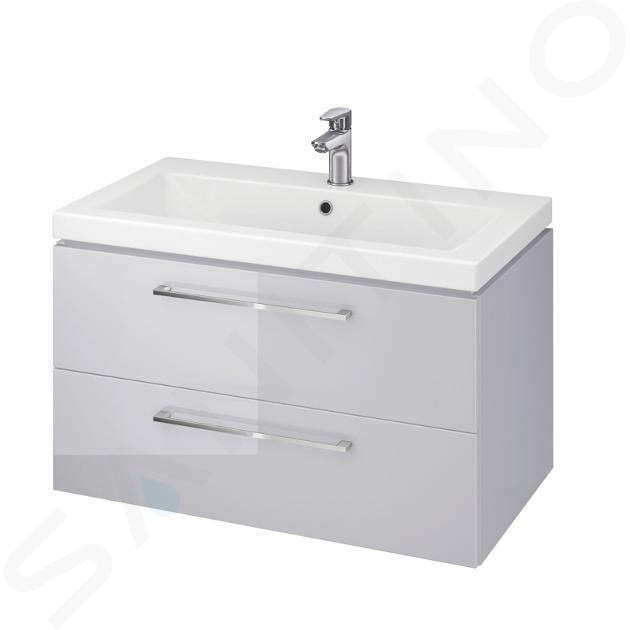 Cersanit Lara - Mobiletto con lavabo, 45x79x45 cm, 2 cassetti, grigio S801-214-DSM