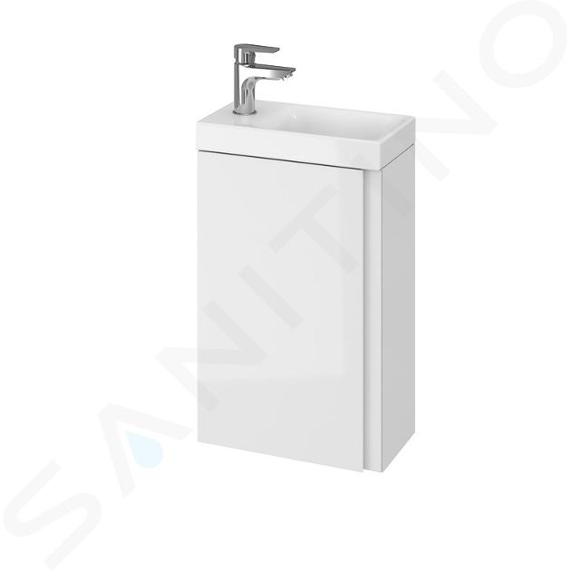 Cersanit Moduo - Meuble avec lavabo, 59x39x22 cm, 1 porte, charnières G/D, blanc S801-218-DSM