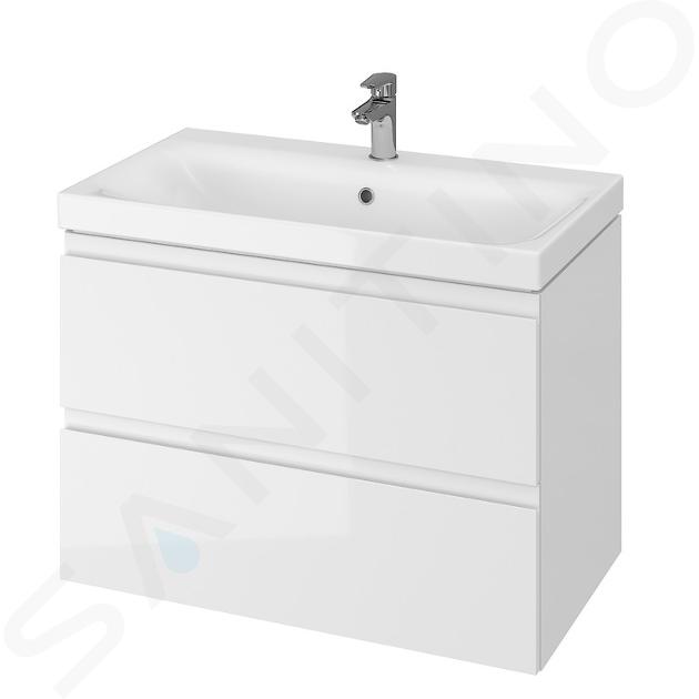 Cersanit Moduo - Meuble avec lavabo, 57x80x45 cm, 2 tiroirs, blanc S801-221-DSM