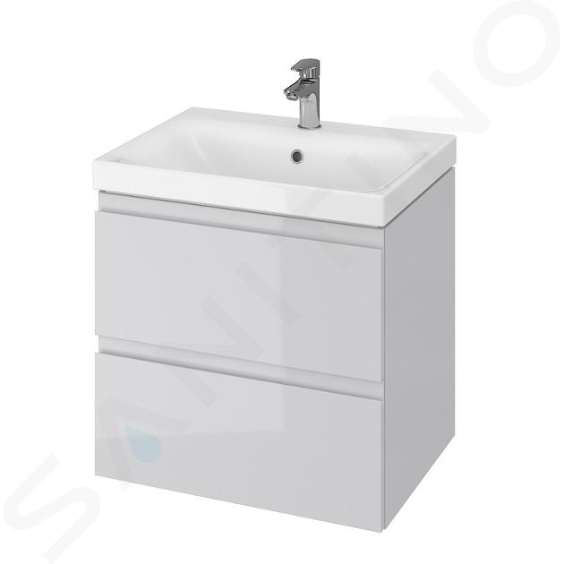 Cersanit Moduo - Meuble avec lavabo, 57x60x45 cm, 2 tiroirs, gris S801-222-DSM