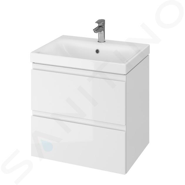 Cersanit Moduo - Meuble avec lavabo, 57x60x45 cm, 2 tiroirs, blanc S801-223-DSM