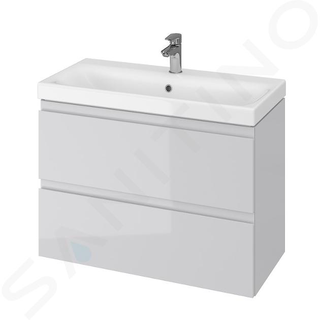 Cersanit Moduo - Meuble avec lavabo, 57x80x38 cm, 2 tiroirs, gris S801-224-DSM