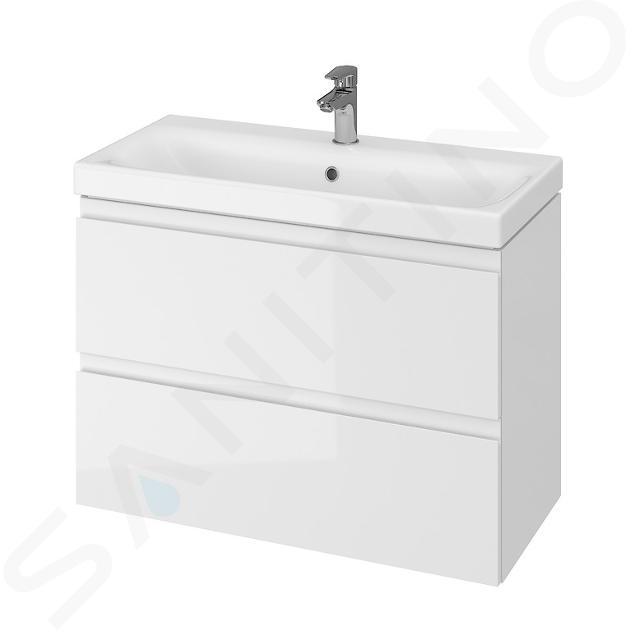 Cersanit Moduo - Meuble avec lavabo, 57x80x38 cm, 2 tiroirs, blanc S801-225-DSM