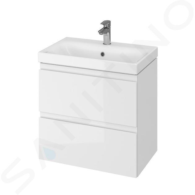 Cersanit Moduo - Mobiletto con lavabo, 57x60x38 cm, 2 cassetti, bianco S801-227-DSM