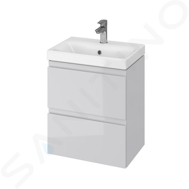 Cersanit Moduo - Meuble avec lavabo, 57x50x35 cm, 2 tiroirs, gris S801-228-DSM