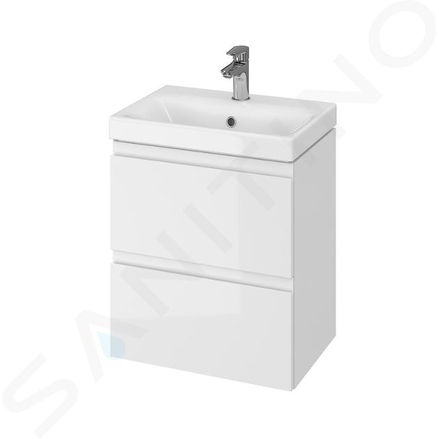 Cersanit Moduo - Meuble avec lavabo, 57x50x35 cm, 2 tiroirs, blanc S801-229-DSM