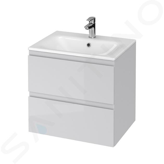 Cersanit Moduo - Meuble avec lavabo, 57x60x45 cm, 2 tiroirs, gris S801-313-DSM