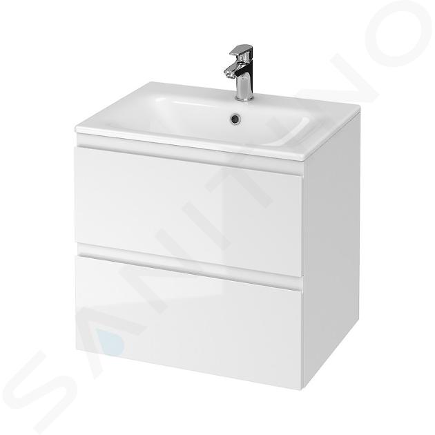 Cersanit Moduo - Meuble avec lavabo, 57x60x45 cm, 2 tiroirs, blanc S801-314-DSM