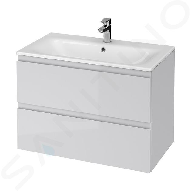 Cersanit Moduo - Meuble avec lavabo, 57x80x45 cm, 2 tiroirs, gris S801-315-DSM