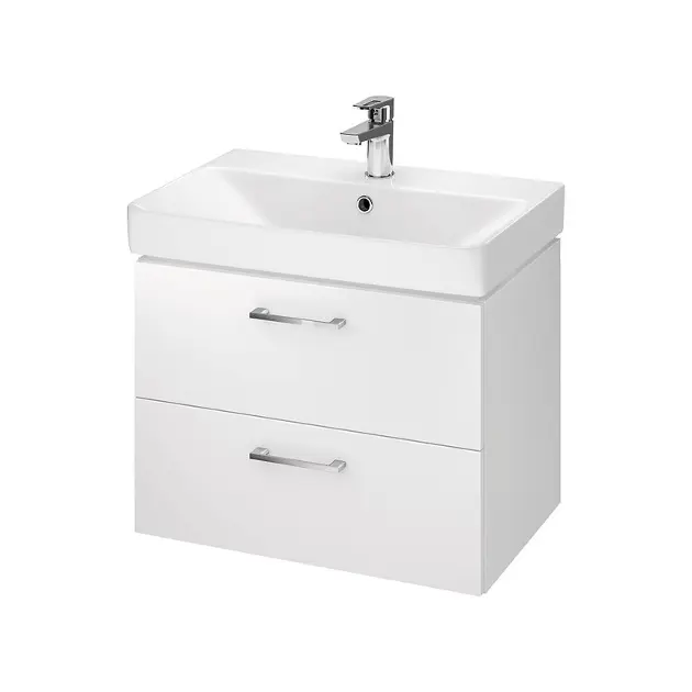 Cersanit Lara - Meuble avec lavabo, 46x59x38 cm, 2 tiroirs, blanc S801-318-DSM