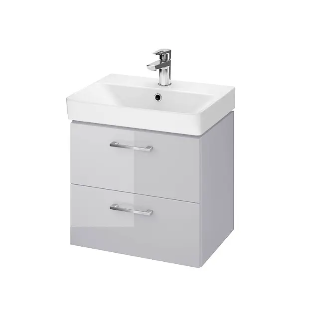 Cersanit Lara - Meuble avec lavabo, 46x49x35 cm, 2 tiroirs, gris S801-320-DSM