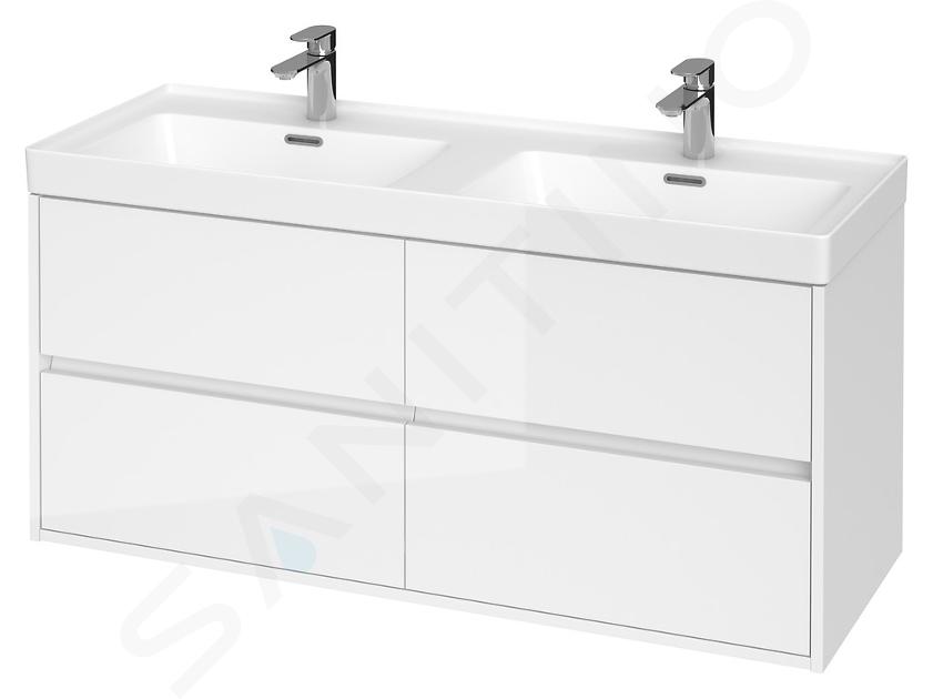 Cersanit Crea - Meuble avec lavabo, 53x119x45 cm, 4 tiroirs, blanc S801-323