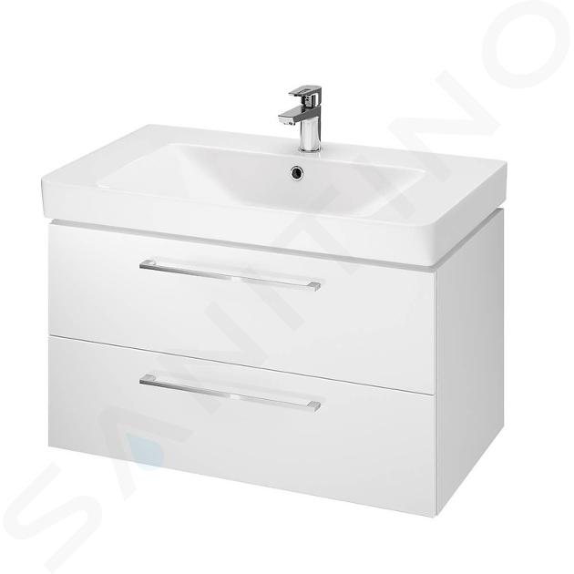 Cersanit Lara - Meuble avec lavabo, 45x79x45 cm, 2 tiroirs, blanc S801-338-DSM