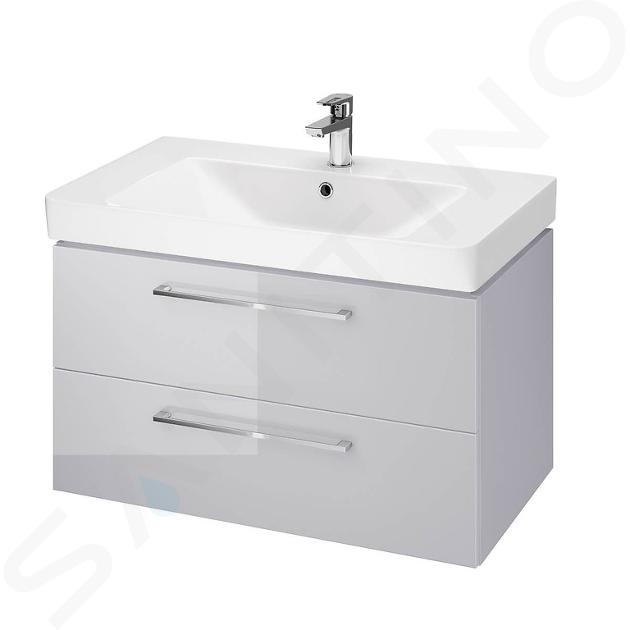 Cersanit Lara - Meuble avec lavabo, 45x79x45 cm, 2 tiroirs, gris S801-340-DSM