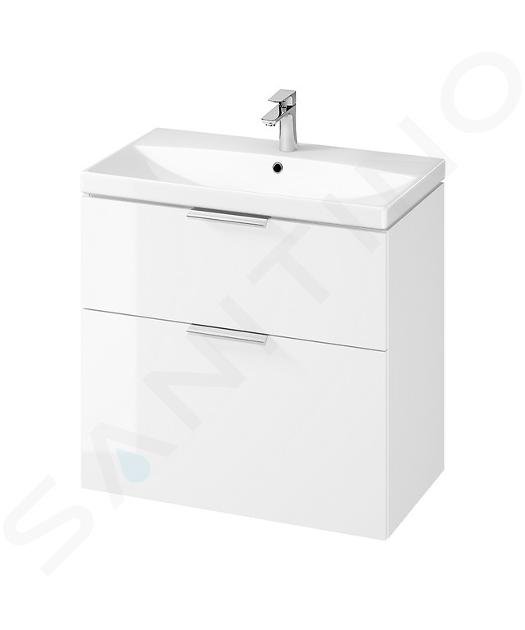 Cersanit City - Meuble avec lavabo, 74x79x45 cm, 2 tiroirs, blanc S801-423